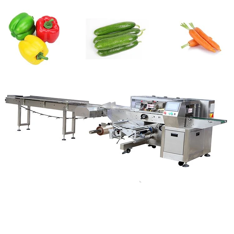 horizontal flow wrapper fresh vegetable automatic packaging machine factory price